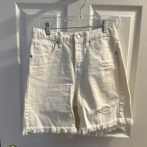 Wild Fable Cream Frayed Hem Jean Shorts